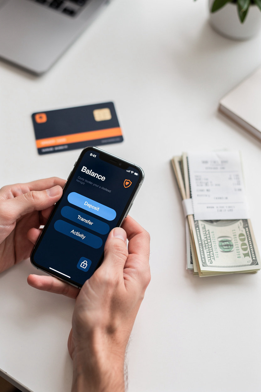 A banking website mobile app for deposits, transfers, and account management - digital banking made simple